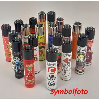 Clipper Feuerzeug Rund, 20er-Set, div. Motiv