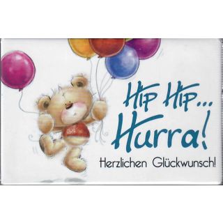 Magnet Bärchen-Design mit liebevollem Spruch "Hip Hip Hura", 8x5,3cm