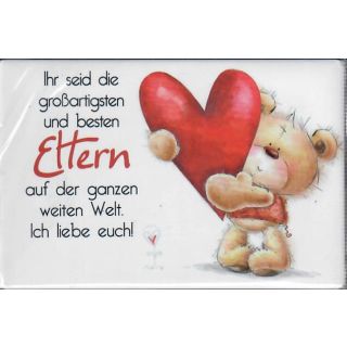 Magnet Bärchen-Design mit liebevollem Spruch "Eltern", 8x5,3cm