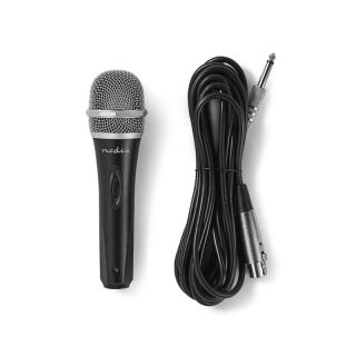 MPWD50BK Mikrofon | Cardioid | Abnehmbares Kabel | 5.00 m | 50 Hz - 15 kHz | 600 Ohm | -72 dB | Ein-/Ausschalter | Travel Case enthalten | Metall | Grau / Schwarz