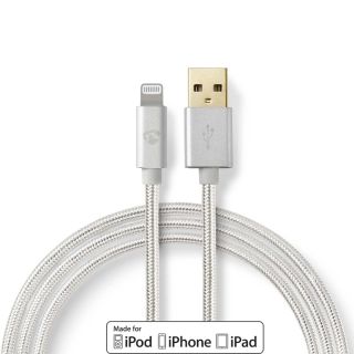 CCTB39300AL20 Lightning Kabel | USB 2.0 | Apple Lightning 8-Pin | USB-A Stecker | 480 Mbps | Vergoldet | 2.00 m | Rund | Geflochten / Nylon | Aluminium | Verpackung mit Sichtfenster