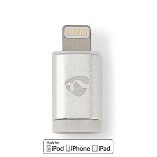 CCTB39901AL Lightning-Adapter | Apple Lightning 8-Pin | USB Micro-B Buchse | Vergoldet | Rund | Aluminium | Verpackung mit Sichtfenster
