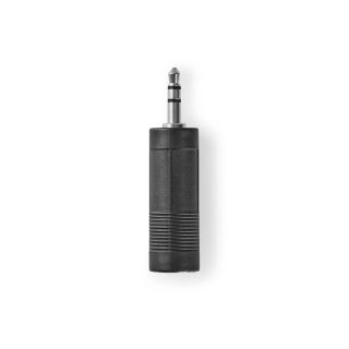 CAGB22935BK Stereo-Audio-Adapter | 3.5 mm Stecker | 6.35 mm Buchse | Vernickelt | Gerade | ABS | Schwarz | 1 Stück | Box