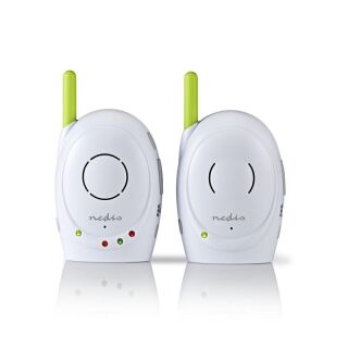 BAMO110AUWT Babyphone | FHSS (Frequency-Hopping Spread Spectrum) | Mit Rückruffunktion | Reichweite: 300 m | Batteriebetrieben / Netzstromversorgung | Grün / Weiss