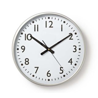 CLWA016PC38AL Wanduhr | Durchmesser: 380 mm | Kunststoff | Silber / Weiss