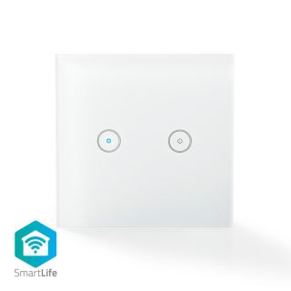 WIFIWS20WT SmartLife Wandschalter | Wi-Fi | Dual | Wandhalterung | 1000 W | Android? / IOS | Glas | Weiss