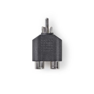 CAGB24940BK Subwoofer-Adapter | RCA | 2x Cinch Buchse | Vernickelt | Gerade | ABS | Schwarz | 1 Stück | Box