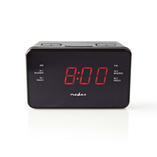 CLAR002BK Digital-Wecker-Radio | LED | 1x 3.5 mm Audio Input | Zeitprojektion | AM / FM | Snooze-Funktion | Sleep Timer | Anzahl Alarme: 2 | Schwarz