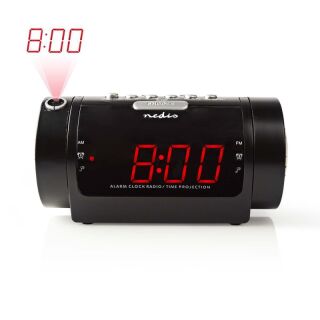 CLAR005BK Digital-Wecker-Radio | LED | Zeitprojektion | AM / FM | Snooze-Funktion | Sleep Timer | Anzahl Alarme: 2 | Schwarz