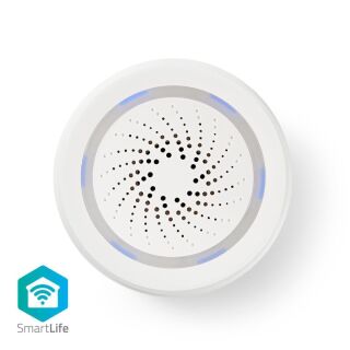 WIFISI10CWT Smartlife Sirene | Netzstromversorgung | 8 Sounds | 85 dB | Android? / IOS | Weiss