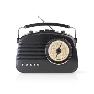 RDFM5000BK FM-Radio | Tisch Ausführumg | AM / FM | Batteriebetrieben / Netzstromversorgung | Analog | 4.5 W | Tragegriff | Schwarz