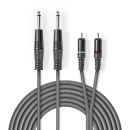 COTH23320GY15 Stereo-Audiokabel | 2x 6.35 mm Stecker | 2x...