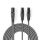 COTH15025GY15 Balanced Audio-Kabel | XLR 3-Pin Stecker | 2x XLR 3-Pin Buchse | Vernickelt | 1.50 m | Rund | PVC | Dunkelgrau | Kartonhülle