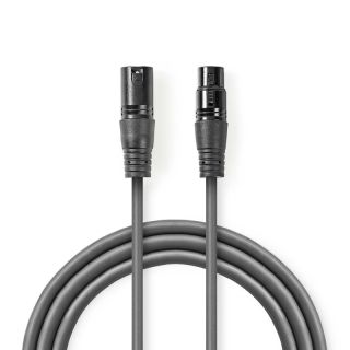 COTG15010GY100 Balanced Audio-Kabel | XLR 3-Pin Stecker | XLR 3-Pin Buchse | Vernickelt | 10.0 m | Rund | PVC | Dunkelgrau | Kartonverpackung