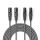 COTH15030GY05 Balanced Audio-Kabel | 2x XLR 3-Pin Stecker | 2x XLR 3-Pin Buchse | Vernickelt | 0.50 m | Rund | PVC | Dunkelgrau | Kartonhülle