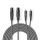 COTH15230GY15 Balanced Audio-Kabel | 2x XLR 3-Pin Buchse | 2x RCA Stecker | Vernickelt | 1.50 m | Rund | PVC | Dunkelgrau | Kartonhülle