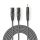 COTH15310GY30 Balanced Audio-Kabel | 2x XLR 3-Pin Stecker | 3.5 mm Stecker | Vernickelt | 3.00 m | Rund | PVC | Dunkelgrau | Kartonhülle