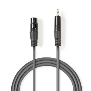COTH15320GY10 Balanced Audio-Kabel | XLR 3-Pin Buchse | 3.5 mm Stecker | Vernickelt | 1.00 m | Rund | PVC | Dunkelgrau | Kartonhülle