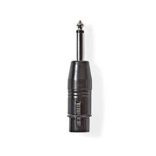 COTP15940BK XLR Adapter | XLR 3-Pin Buchse | 6.35 mm Stecker | Vernickelt | Gerade | Metall | Schwarz | 1 Stück | Plastikbeutel
