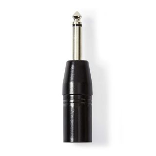 COTP15942BK XLR Adapter | XLR 3-Pin Stecker | 6.35 mm Stecker | Vernickelt | Gerade | Metall | Schwarz | 1 Stück | Plastikbeutel