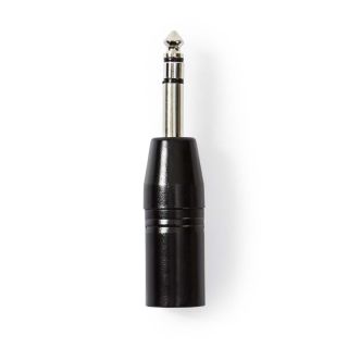 COTP15943BK XLR Adapter | XLR 3-Pin Stecker | 6.35 mm Stecker | Vernickelt | Gerade | Metall | Schwarz | 1 Stück | Plastikbeutel