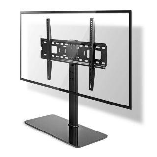 TVSM2030BK Fester TV-Ständer | 32-65  | maximal unterstützes Bildschirmgewicht: 45 kg | Einstellbare voreingestellte Höhen | Gehärtetes Glas / Stahl | Schwarz