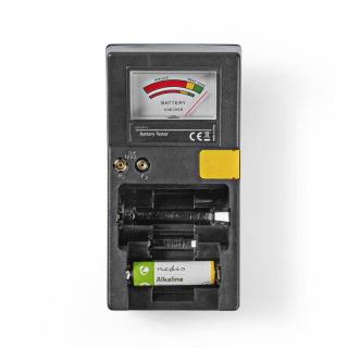 BATE110 Batterie-Tester | 9V - AA - AAA - Button Cell - C - D | Schwarz