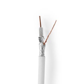 CSBG4050WT250 Antennenkabel auf Rolle | 4G / LTE Secure | 75 Ohm | 3-fach geschirmt | ECA | 25.0 m | Koax | PVC | Weiss | Kartonverpackung