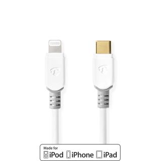 CCBW39650WT10 Lightning Kabel | USB 2.0 | Apple Lightning 8-Pin | USB-C? Stecker | 480 Mbps | Vergoldet | 1.00 m | Rund | PVC | Weiss | Box