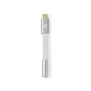 CCTB65950AL008 USB-C? Adapter | USB 2.0 | USB-C? Stecker | 3.5 mm Buchse | 0.08 m | Rund | Vergoldet | Geflochten / Nylon | Silber / Weiss | Verpackung mit Sichtfenster