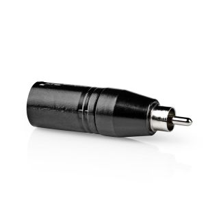 COTP15931BK XLR Adapter | XLR 3-Pin Stecker | RCA | Vernickelt | Gerade | Metall | Schwarz | 1 Stück | Plastikbeutel