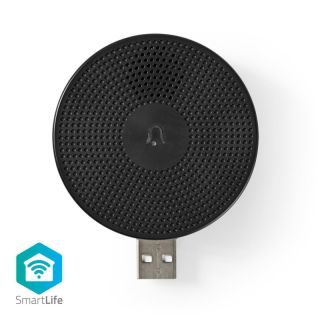 WIFICDPC10BK SmartLife Gong | Wi-Fi | Zubehör für: WIFICDP10GY | Stromversorgung über USB | 4 Sounds | 5 V DC | Verstellbares Volumen | Schwarz