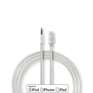 CCTB39940AL10 Lightning-Adapter | Apple Lightning 8-Pin | 3.5 mm Stecker | Vergoldet | 1.00 m | Rund | Nylon | Verpackung mit Sichtfenster