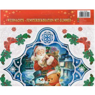 Fensterdeko weihnachtlich mit Glimmer 30x30 (diverses Motiv)