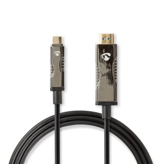 CCBG6410BK500 optische USB-Kabel (aktiv) | USB-C? Stecker | HDMI? Stecker | 18 Gbps | 50.0 m | Rund | PVC | Schwarz | Kartonverpackung