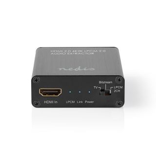 VEXT3470AT HDMI ? Extractor | HDMI? Eingang | HDMI? Ausgang / TosLink Buchse / 1x 3.5 mm | Maximale Auflösung: 4K@60Hz | 18 Gbps | Metall | Anthrazit | Kartonverpackung