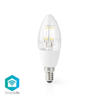 WIFILF10WTC37 SmartLife LED Filament Lampe | E14 | 400 lm | 5 W | Warmweiss | 2700 K | Glas | Android? / IOS | Kerze | 1 Stück