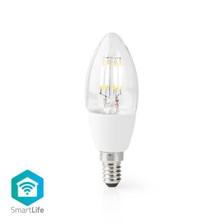 WIFILF10WTC37 SmartLife LED Filament Lampe | Wi-Fi | E14 | 400 lm | 5 W | Warmweiss | 2700 K | Glas | Android? / IOS | Kerze | 1 Stück