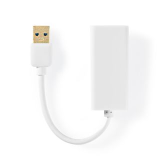 CCGB61950WT02 USB-Netzwerkadapter | USB 3.2 Gen 1 | 1 Gbps | USB-A Stecker | RJ45 Buchse | 0.20 m | Rund | Vernickelt | Reines Kupfer | Weiss | Box