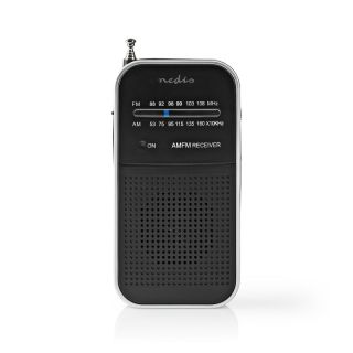 RDFM1110SI FM-Radio | Tragbare Ausführung | AM / FM | Batteriebetrieben | Analog | 1.5 W | Scharz-weiß Monitor | Kopfhörerausgang | IP20 | Aluminium / Schwarz