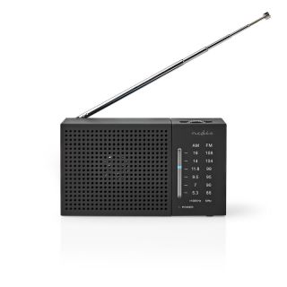 RDFM1200BK FM-Radio | Tragbare Ausführung | AM / FM | Batteriebetrieben | Analog | 1.5 W | Scharz-weiß Monitor | Kopfhörerausgang | Schwarz