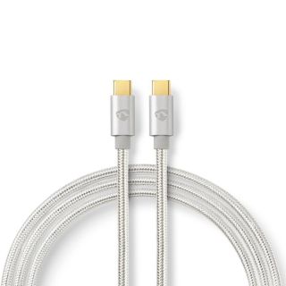 CCTB60800AL10 USB-Kabel | USB 2.0 | USB-C? Stecker | USB-C? Stecker | 100 W | 480 Mbps | Vergoldet | 1.00 m | Rund | Geflochten / Nylon | Silber | Verpackung mit Sichtfenster