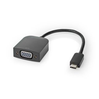 CCGP64852BK02 USB-C? Adapter | USB 3.2 Gen 1 | USB-C? Stecker | VGA Buchse | 1920x1200 | 5 Gbps | 0.20 m | Rund | Vernickelt | PVC | Schwarz | Plastikbeutel