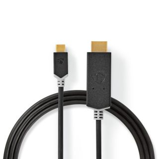 CCBW64655AT20 USB-C? Adapter | USB 3.2 Gen 1 | USB-C? Stecker | HDMI? Stecker | 4K@60Hz | 2.00 m | Rund | Vergoldet | PVC | Anthrazit | Box