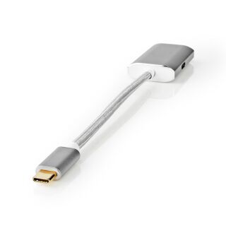 CCTB64680AL02 USB-C? Adapter | USB 3.2 Gen 1 | USB-C? Stecker | HDMI? Ausgang | 4K@60Hz | Power delivery | 0.20 m | Rund | Vergoldet | Geflochten / Nylon | Silber | Verpackung mit Sichtfenster