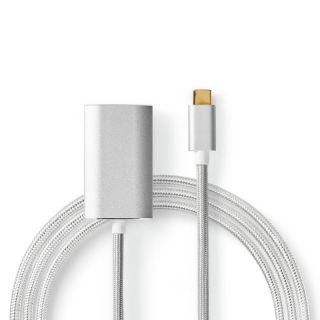 CCTB64680AL20 USB-C? Adapter | USB 3.2 Gen 1 | USB-C? Stecker | HDMI? Ausgang | 4K@60Hz | Power delivery | 2.00 m | Rund | Vergoldet | Geflochten / Nylon | Silber | Verpackung mit Sichtfenster