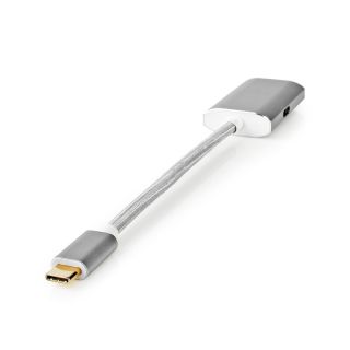 CCTB64480AL02 USB-C? Adapter | USB 3.2 Gen 1 | USB-C? Stecker | DisplayPort Buchse / USB-C? Buchse | 4K@60Hz | Power delivery | 0.20 m | Rund | Vergoldet | Geflochten / Nylon | Silber | Verpackung mit Sichtfenster