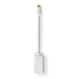CCTB64580AL02 USB-C? Adapter | USB 3.2 Gen 1 | USB-C? Stecker | Mini DisplayPort Buchse | Power delivery | 0.20 m | Rund | Vergoldet | Geflochten / Nylon | Silber | Verpackung mit Sichtfenster