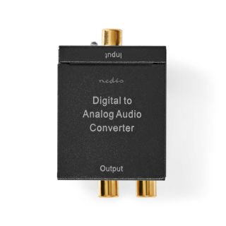 ACON2510BK Digital Audio Converter | 1-Weg | Anschlüsse ? Eingang: 1x Digital-Cinch / 1x TosLink | Anschlüsse ? Ausgang: 1x (2x RCA) / 1x 3.5 mm | Automatisch | integrierter Verstärker | Schwarz
