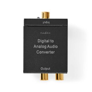 ACON2510BK Digital Audio Converter | 1-Weg | Audio- / Video- / Dateneingänge: 1x Digital RCA / 1x TosLink | Audio- / Video- / Datenausgänge: 1x (2x RCA) / 1x 3.5 mm | Automatisch | integrierter Verstärker | Schwarz